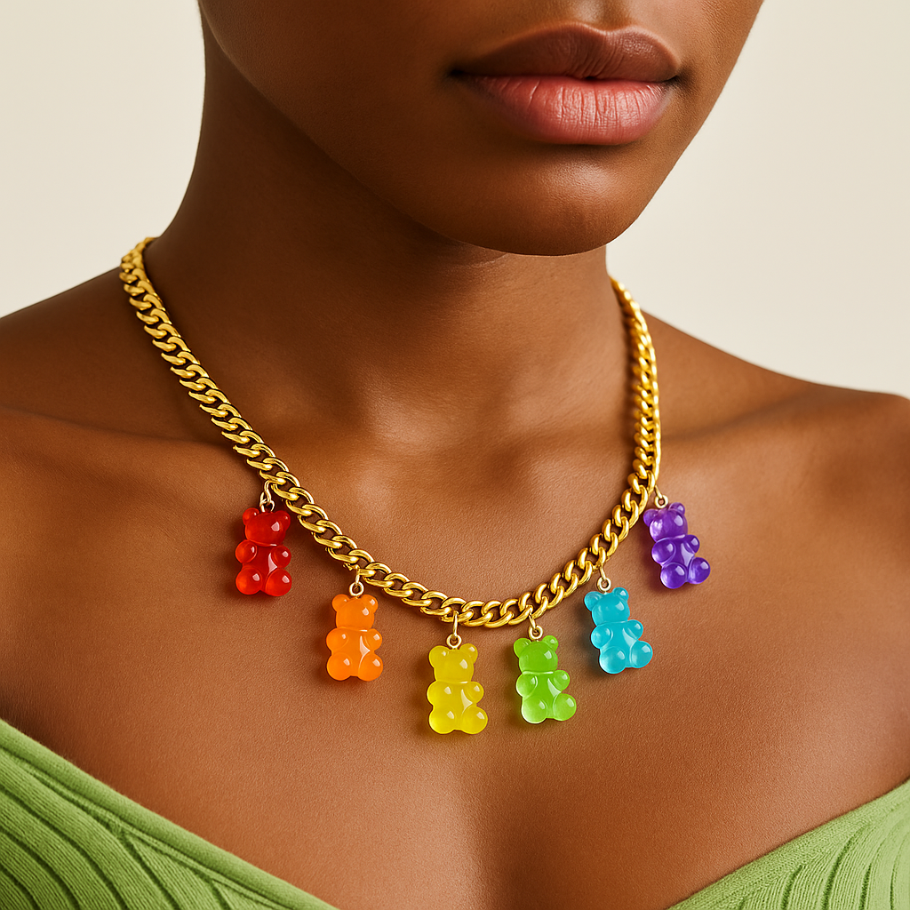 Jelly Bear Charm Necklace