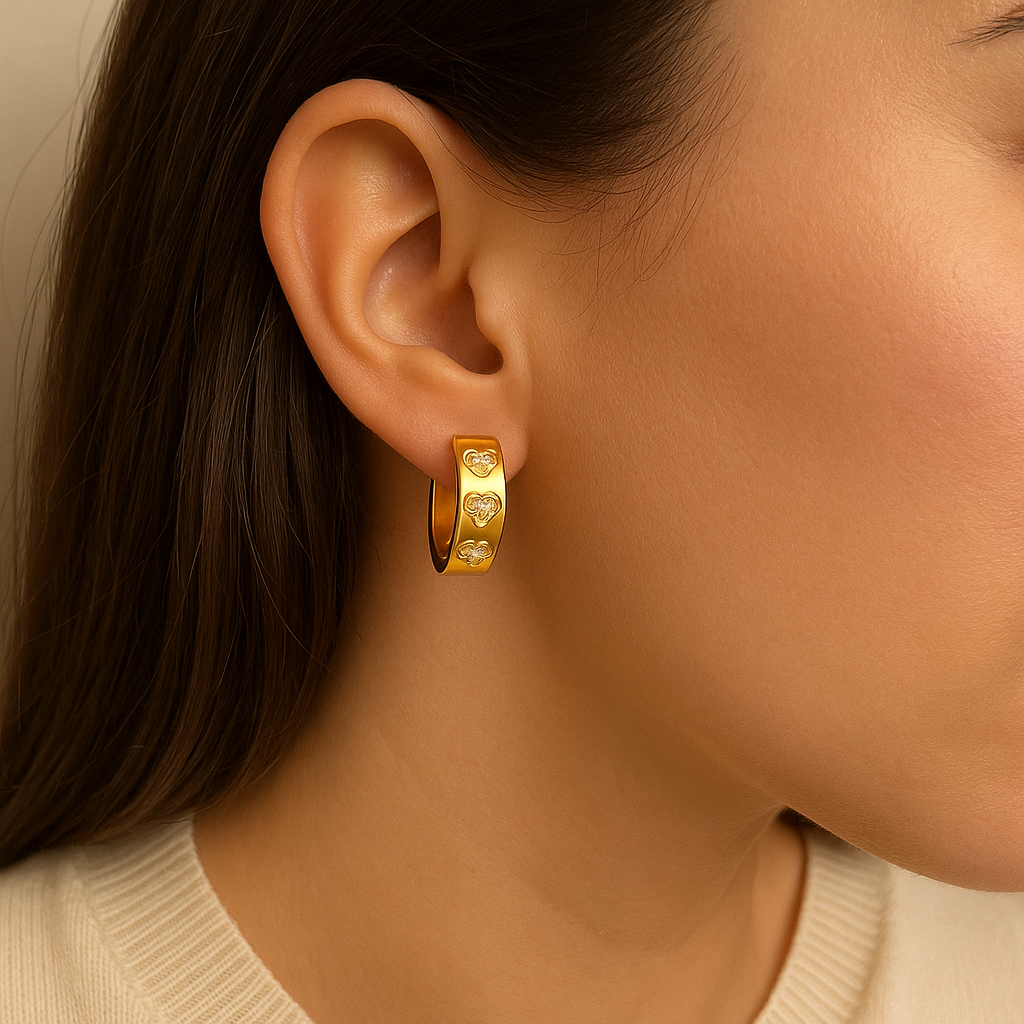 Palmette Huggie Earrings